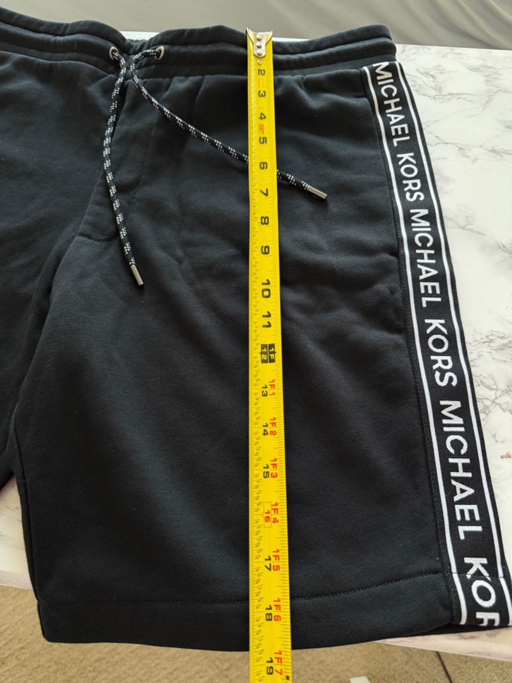 Michael Kors Black Athletic Drawstring Shorts with Logo Trim L - Picture 7 of 8